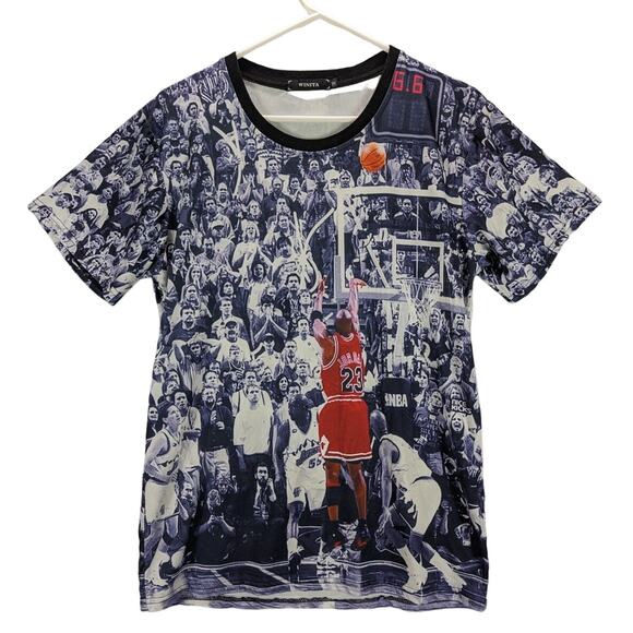 Jordans Last Shot Shirt Mens Medium Winita Basketball Double sided Crew neck - Picture 7 of 8